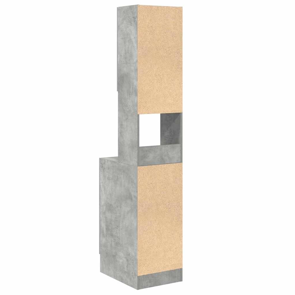 Küchenschrank mit Regal Grau 35 x 50 x 180 cm Holzwerkstoff