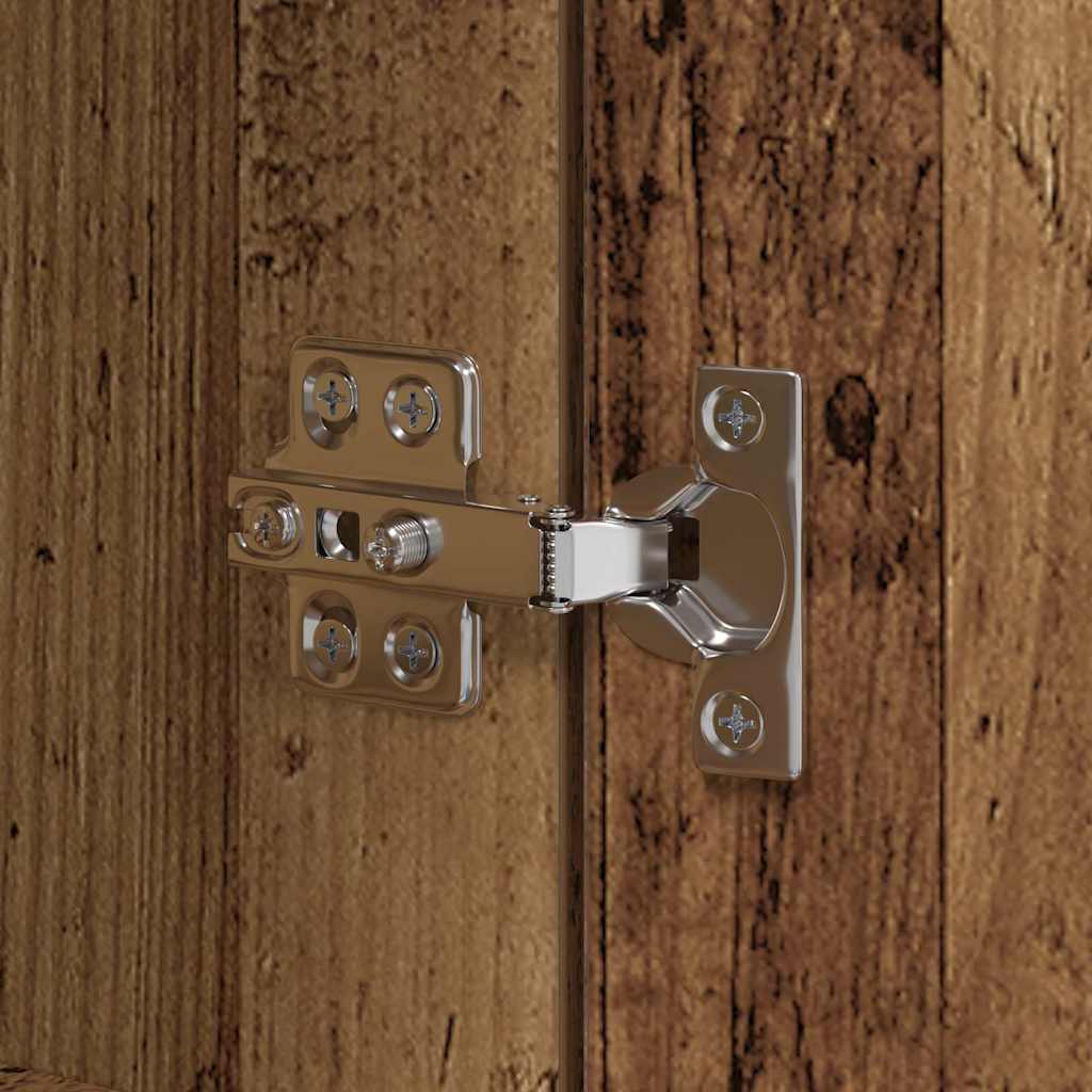 Küchenbuffet mit Schubladen mit Regal Altholz 32 x 50 x 180 cm