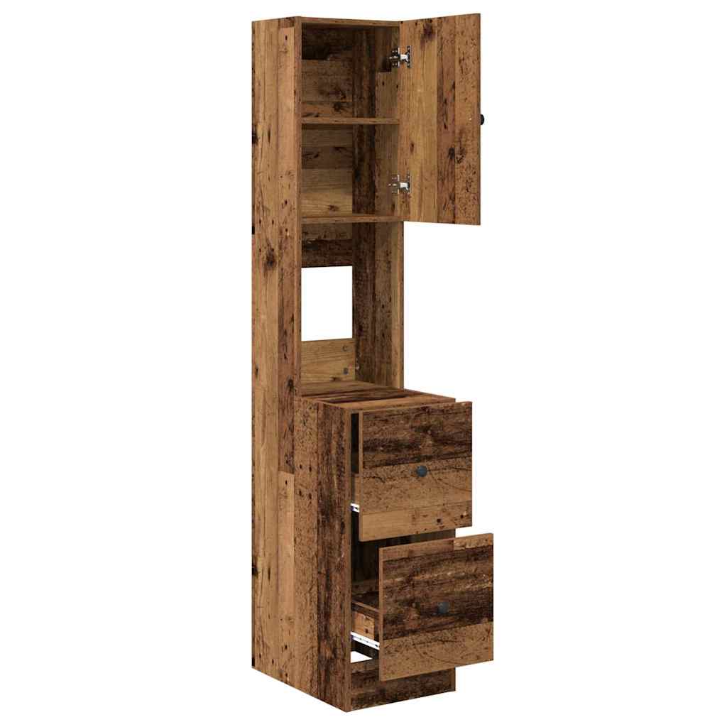 Küchenbuffet mit Schubladen mit Regal Altholz 32 x 50 x 180 cm