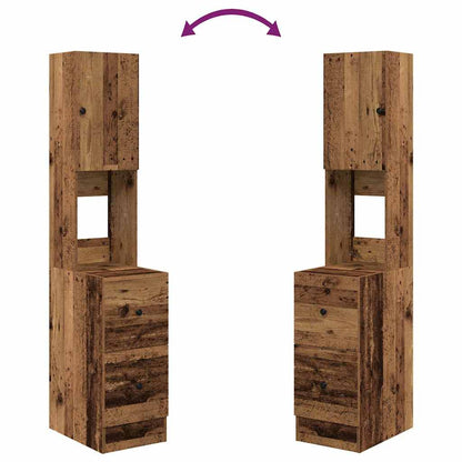 vidaXL Küchenbuffet mit Schubladen mit Regal Altholz 32 x 50 x 180 cm
