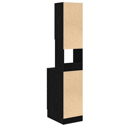 vidaXL Küchenbuffet mit Regal Schwarz Eichen-Optik 32 x 50 x 180 cm
