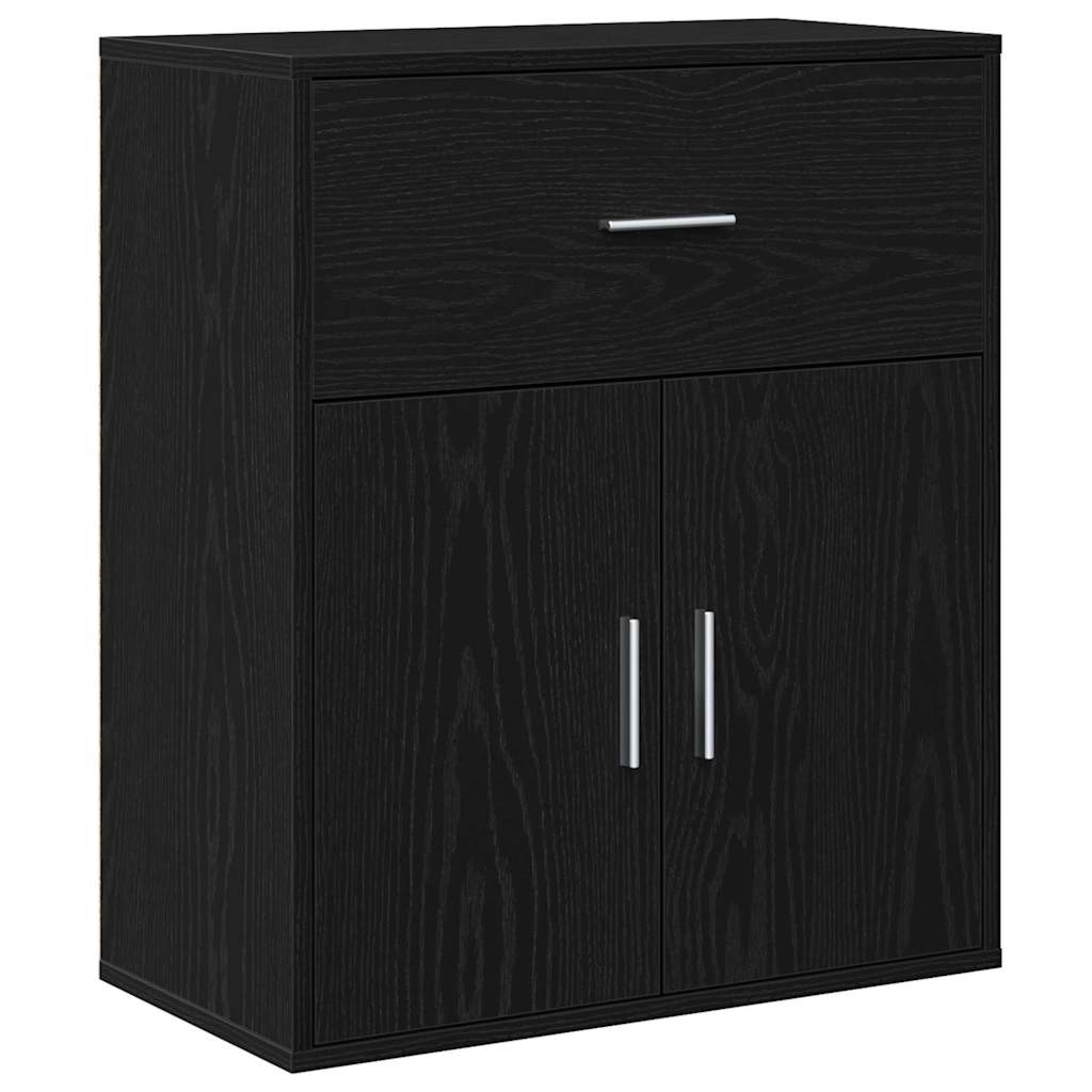 Sideboard Schwarz Eichen-Optik 60 x 31 x 70 cm Holzwerkstoff