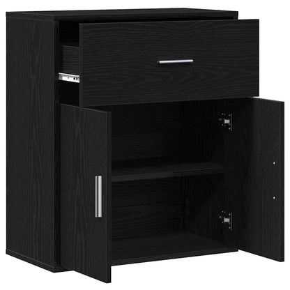 Sideboard Schwarz Eichen-Optik 60 x 31 x 70 cm Holzwerkstoff