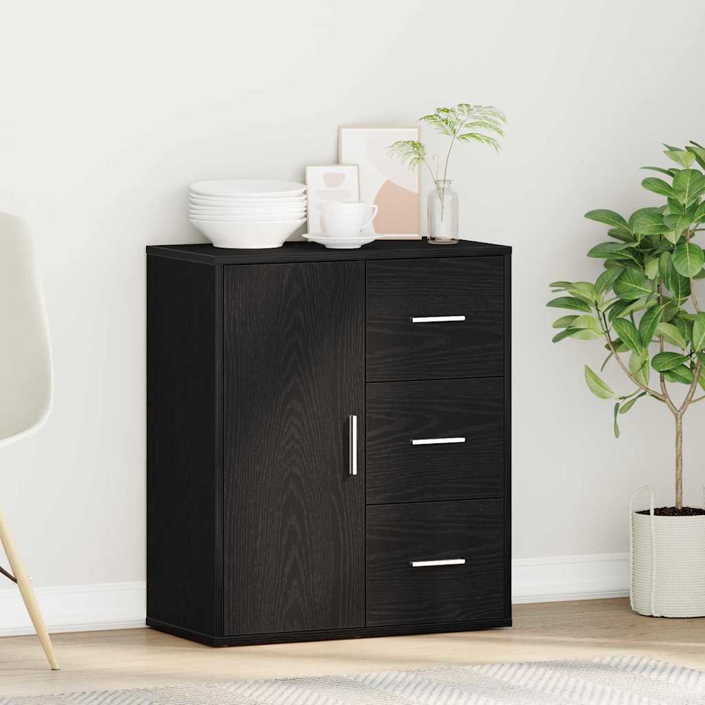 vidaXL Sideboard Schwarz Eichen-Optik 60 x 31 x 70 cm Holzwerkstoff