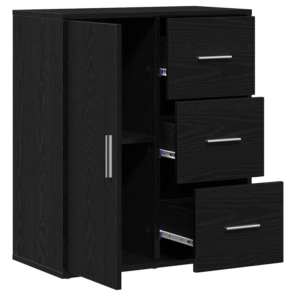 vidaXL Sideboard Schwarz Eichen-Optik 60 x 31 x 70 cm Holzwerkstoff