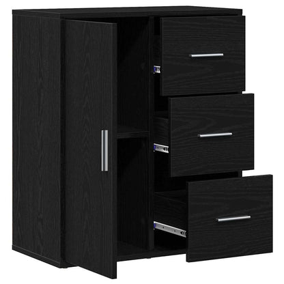vidaXL Sideboard Schwarz Eichen-Optik 60 x 31 x 70 cm Holzwerkstoff
