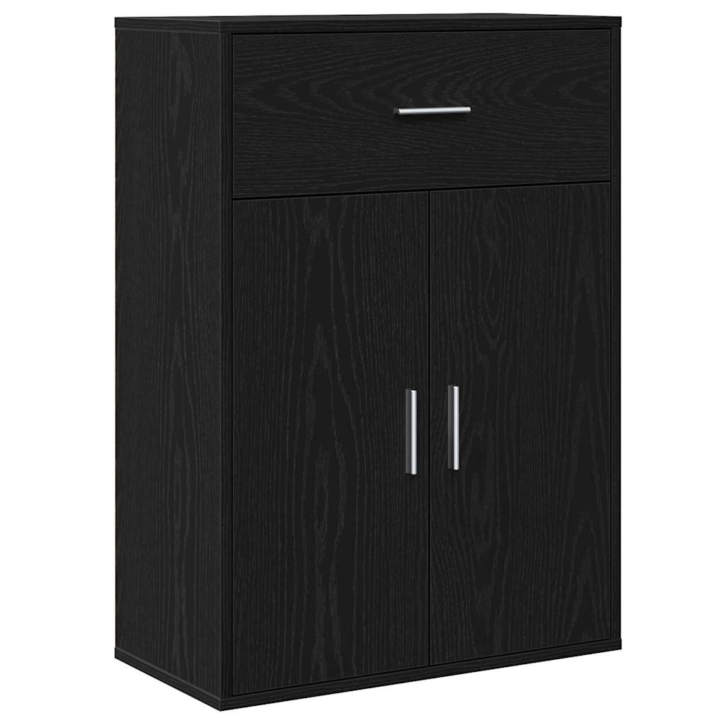 vidaXL Bahut noir aspect chêne 60 x 30 x 84 cm, bois d'ingénierie