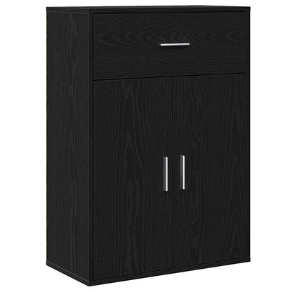 vidaXL Bahut noir aspect chêne 60 x 30 x 84 cm, bois d'ingénierie