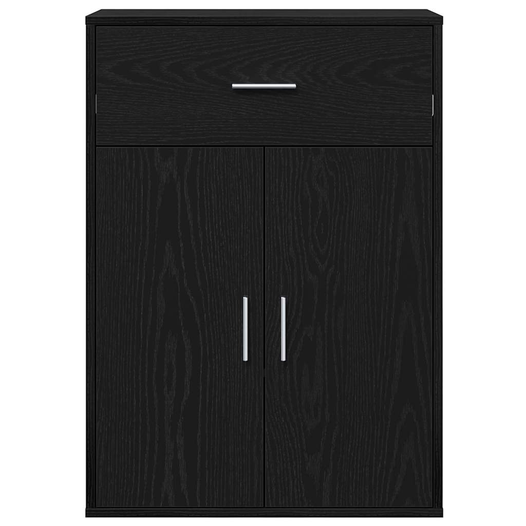 vidaXL Bahut noir aspect chêne 60 x 30 x 84 cm, bois d'ingénierie