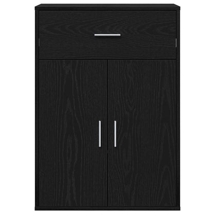 vidaXL Bahut noir aspect chêne 60 x 30 x 84 cm, bois d'ingénierie