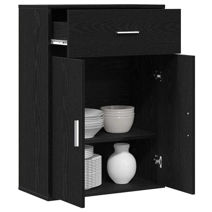 vidaXL Bahut noir aspect chêne 60 x 30 x 84 cm, bois d'ingénierie