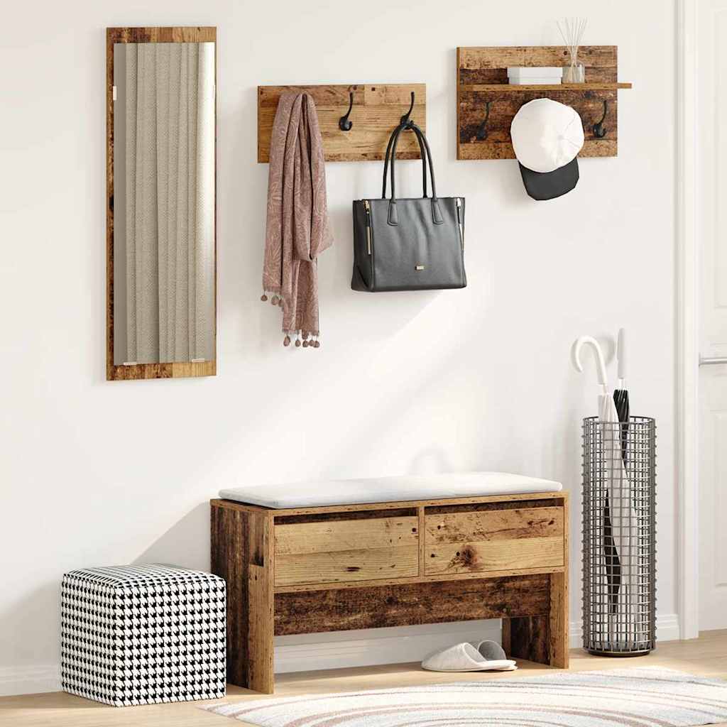 Flurmöbel-Set mit Schubladen 4 pcs Altholz Holzwerkstoff