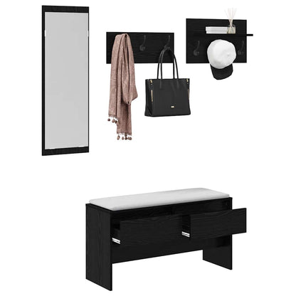 Flurmöbel-Set 4 pcs Schwarz Eichen-Optik Holzwerkstoff