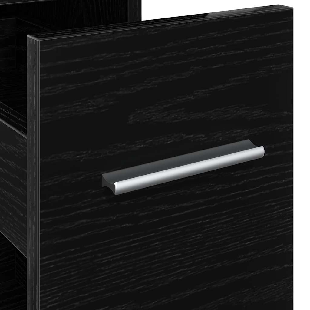 vidaXL Badezimmermöbel-Set Schwarz Eichen-Optik 22 x 44 x 61,5 cm