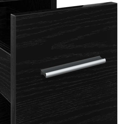 vidaXL Badezimmermöbel-Set Schwarz Eichen-Optik 22 x 44 x 61,5 cm
