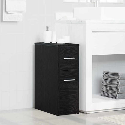 vidaXL Badezimmermöbel-Set Schwarz Eichen-Optik 22 x 44 x 61,5 cm