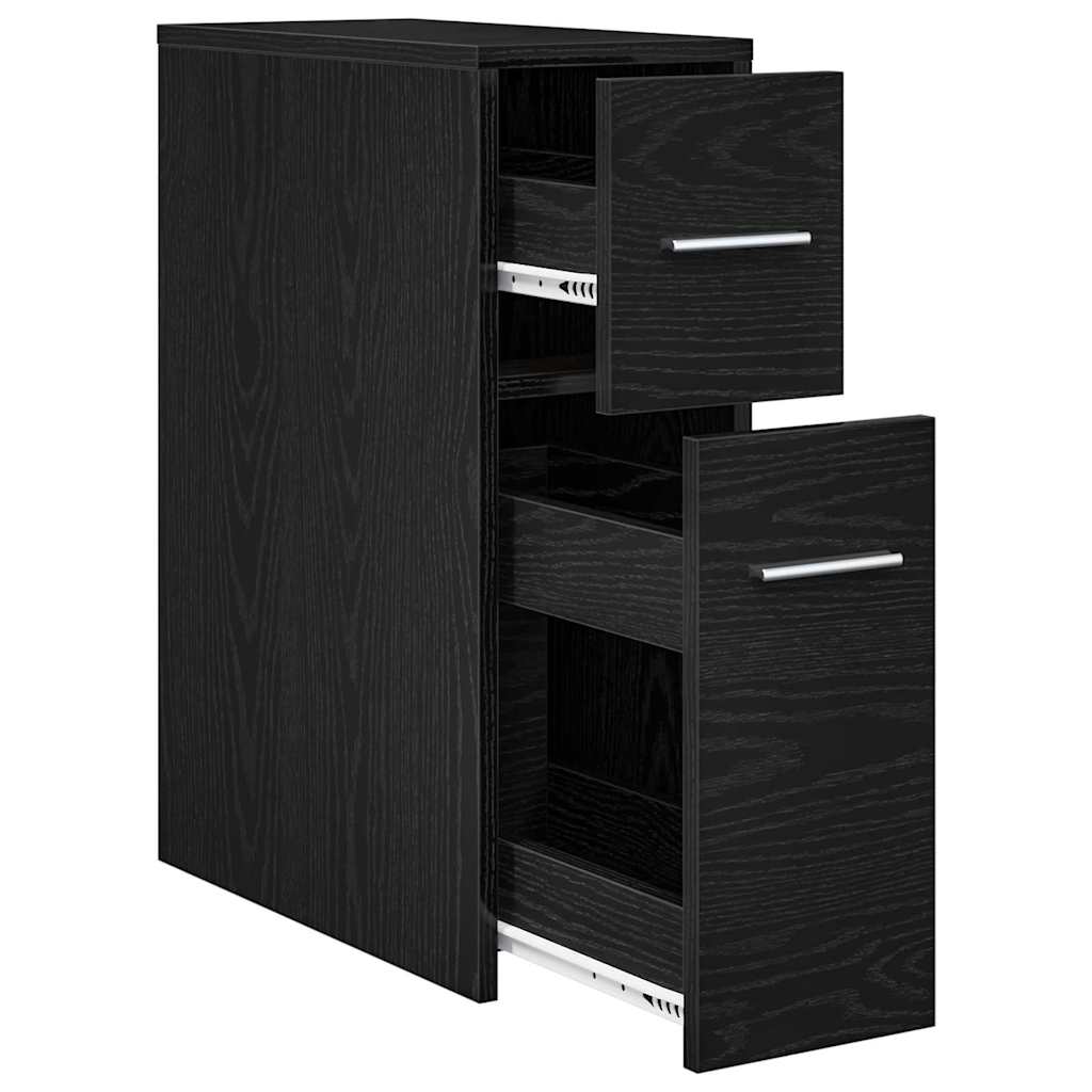 vidaXL Badezimmermöbel-Set Schwarz Eichen-Optik 22 x 44 x 61,5 cm