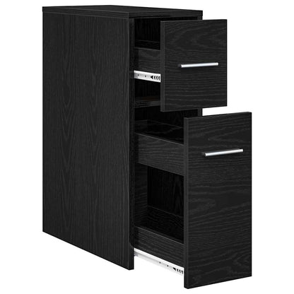 vidaXL Badezimmermöbel-Set Schwarz Eichen-Optik 22 x 44 x 61,5 cm