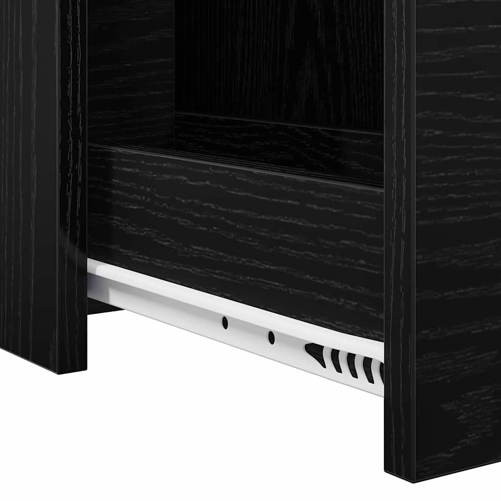 vidaXL Badezimmermöbel-Set Schwarz Eichen-Optik 80 x 18 x 60 cm