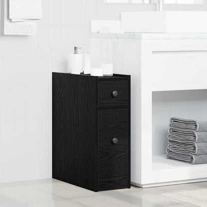 vidaXL Badezimmermöbel-Set Schwarz Eichen-Optik 80 x 18 x 60 cm