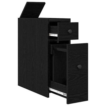 vidaXL Badezimmermöbel-Set Schwarz Eichen-Optik 80 x 18 x 60 cm