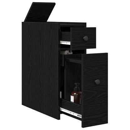 vidaXL Badezimmermöbel-Set Schwarz Eichen-Optik 80 x 18 x 60 cm