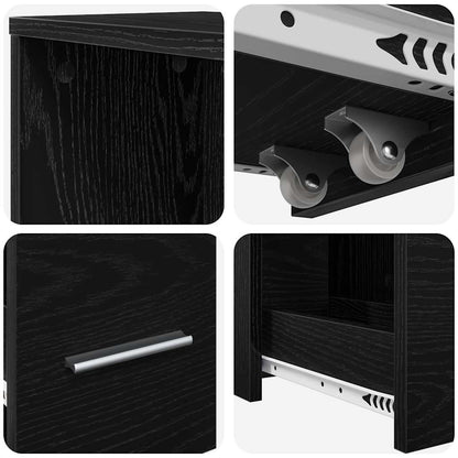 vidaXL Badezimmermöbel-Set Schwarz Eichen-Optik 22 x 41 x 135 cm