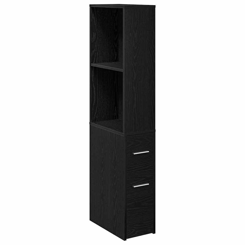 vidaXL Badezimmermöbel-Set Schwarz Eichen-Optik 22 x 41 x 135 cm