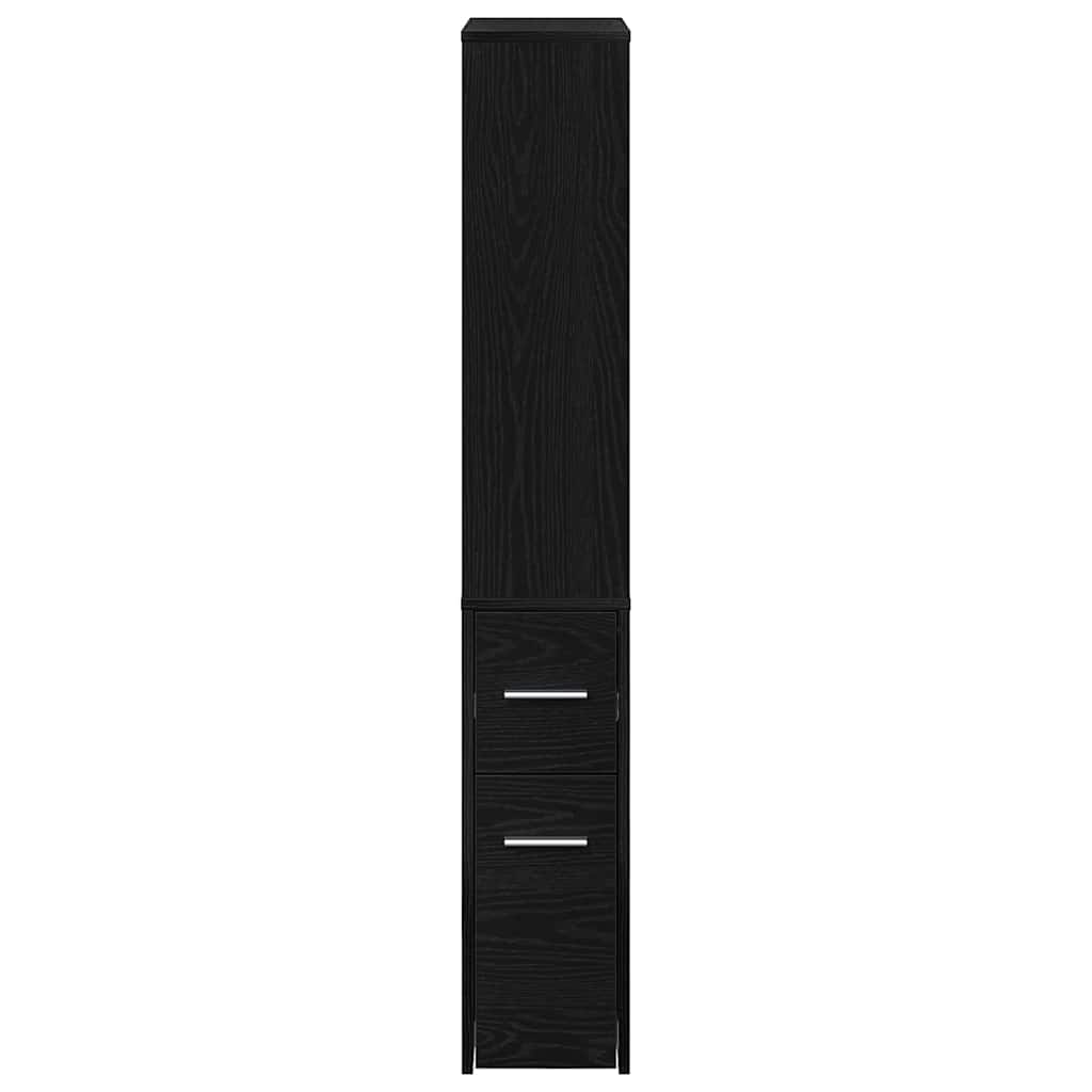 vidaXL Badezimmermöbel-Set Schwarz Eichen-Optik 22 x 41 x 135 cm