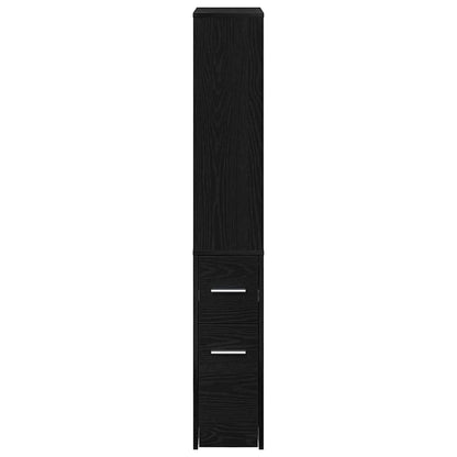 vidaXL Badezimmermöbel-Set Schwarz Eichen-Optik 22 x 41 x 135 cm