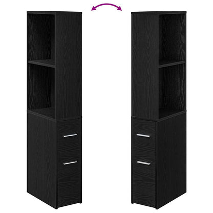vidaXL Badezimmermöbel-Set Schwarz Eichen-Optik 22 x 41 x 135 cm