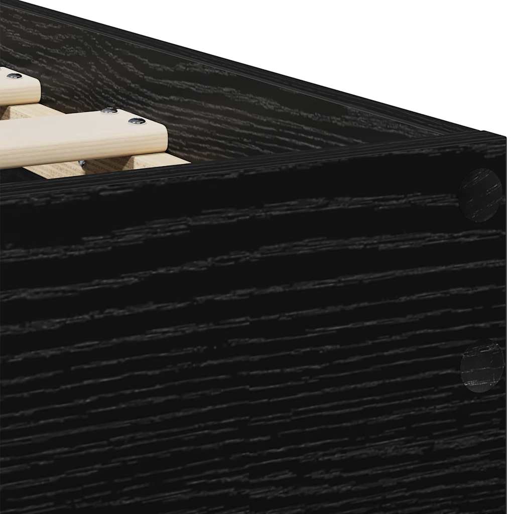 Bettrahmen Schwarz Eichen-Optik 90 x 200 cm Holzwerkstoff