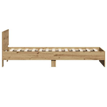 vidaXL Bettrahmen mit Kopfteil Artisan-Eiche 90 x 190 cm Holzwerkstoff