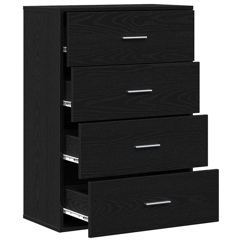 vidaXL Sideboard Schwarz Eichen-Optik 60 x 31 x 84 cm Holzwerkstoff