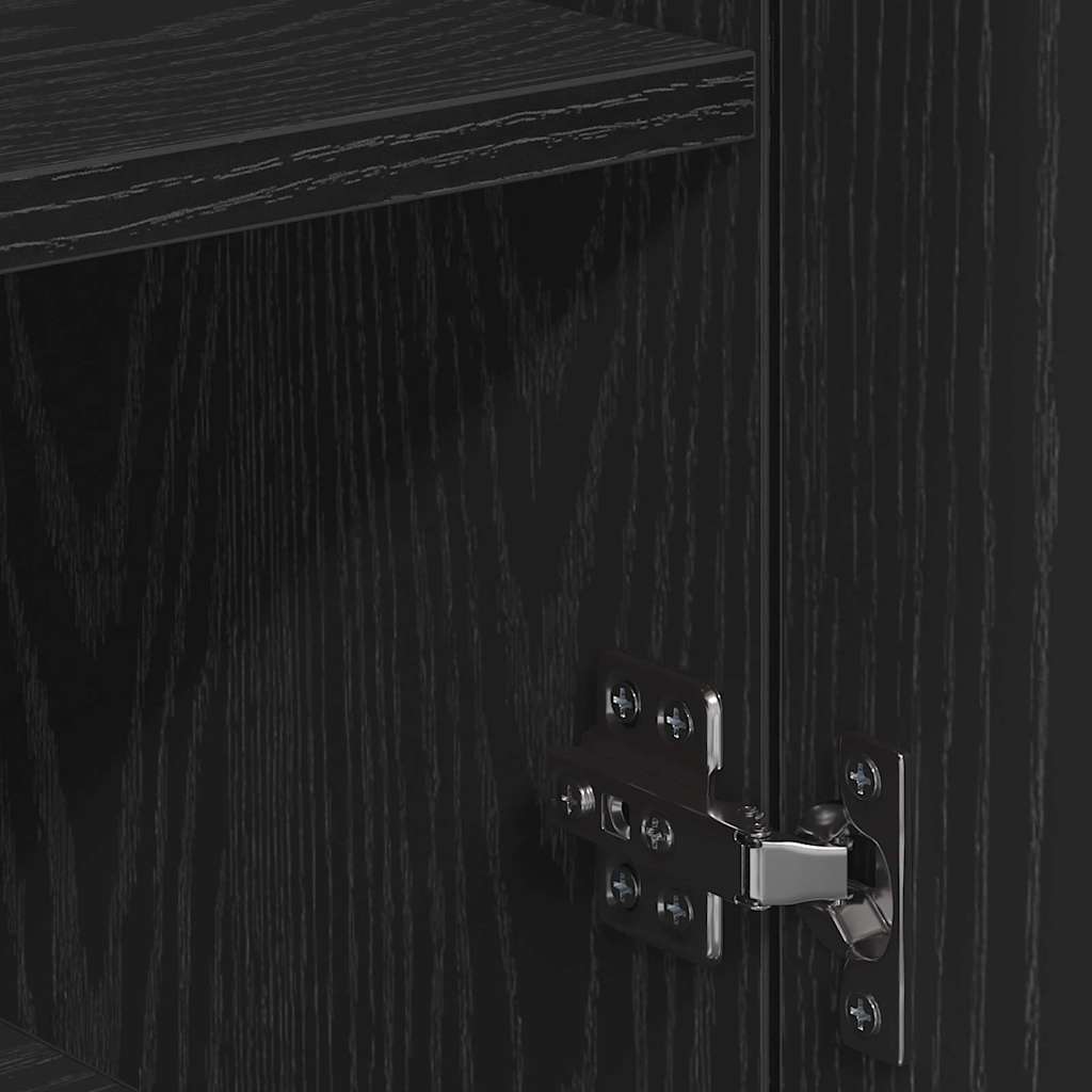 vidaXL Buffet noir aspect chêne 78 x 38 x 80 cm Bois d'ingénierie