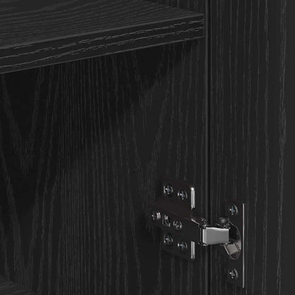 vidaXL Buffet noir aspect chêne 78 x 38 x 80 cm Bois d'ingénierie