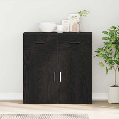 vidaXL Buffet noir aspect chêne 78 x 38 x 80 cm Bois d'ingénierie