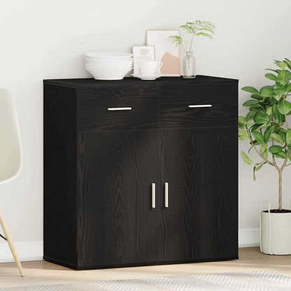 vidaXL Buffet noir aspect chêne 78 x 38 x 80 cm Bois d'ingénierie