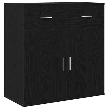 vidaXL Buffet noir aspect chêne 78 x 38 x 80 cm Bois d'ingénierie