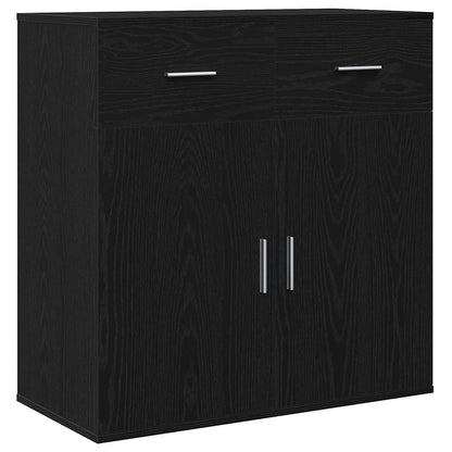 vidaXL Buffet noir aspect chêne 78 x 38 x 80 cm Bois d'ingénierie