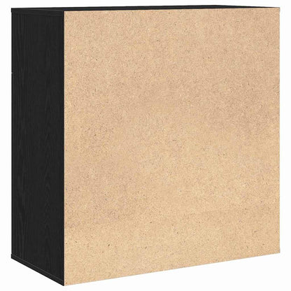 vidaXL Buffet noir aspect chêne 78 x 38 x 80 cm Bois d'ingénierie