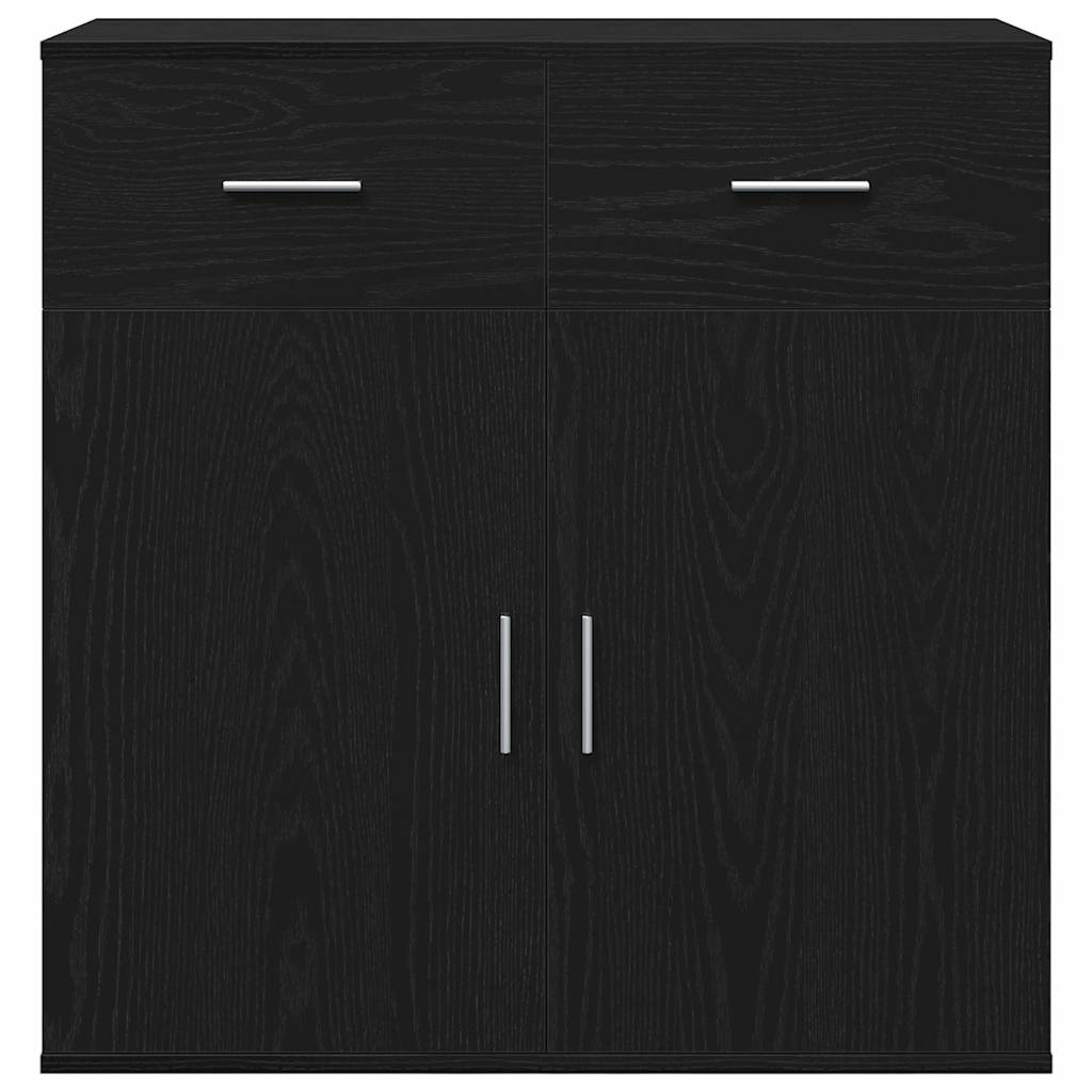 vidaXL Buffet noir aspect chêne 78 x 38 x 80 cm Bois d'ingénierie