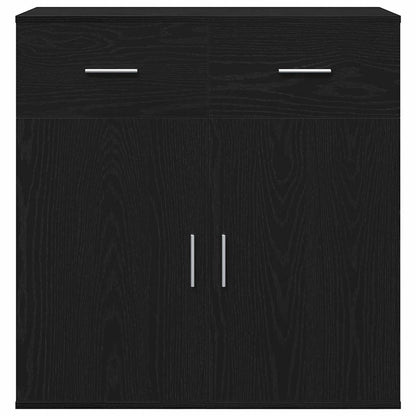 vidaXL Buffet noir aspect chêne 78 x 38 x 80 cm Bois d'ingénierie