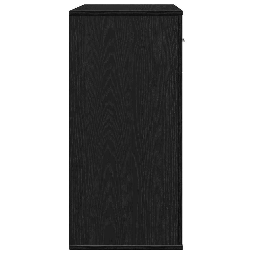 vidaXL Buffet noir aspect chêne 78 x 38 x 80 cm Bois d'ingénierie