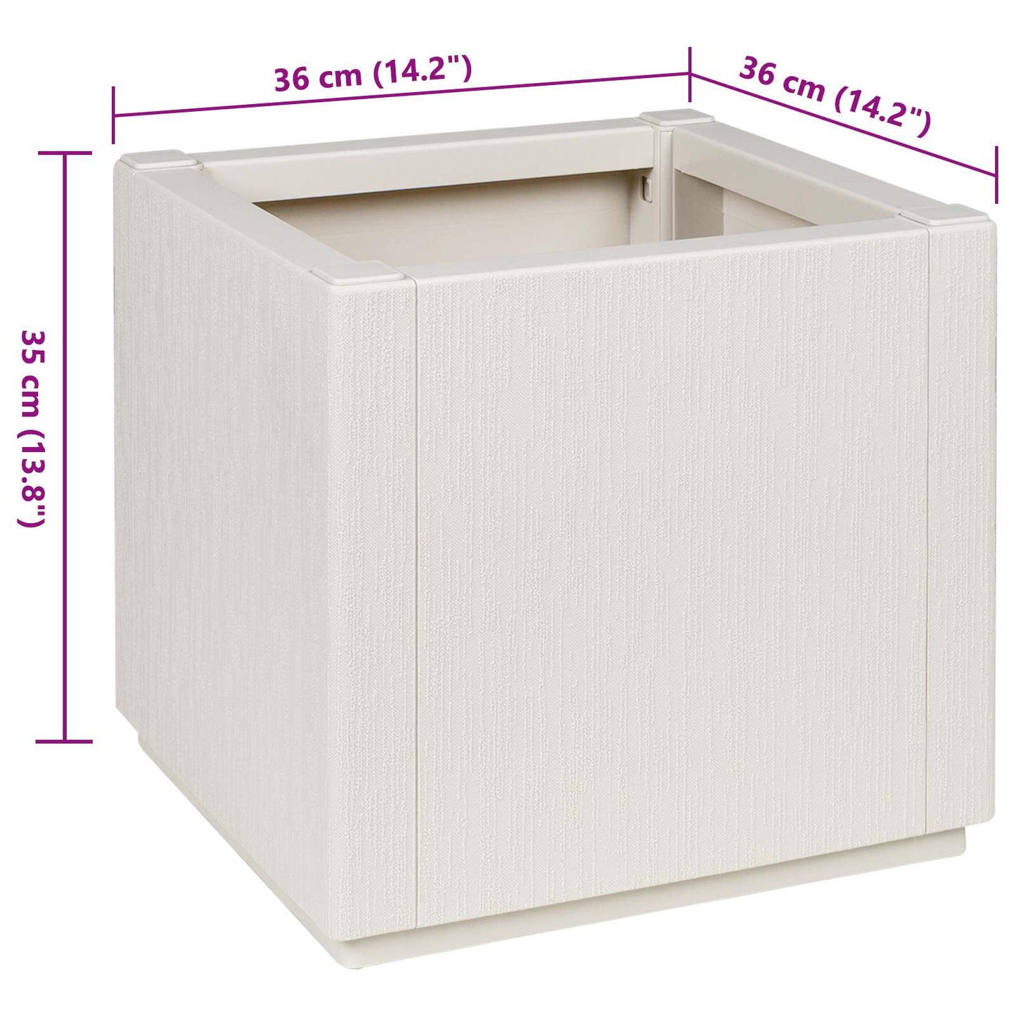 vidaXL Blumenkiste Weiß 36 x 36 x 35 cm Kunststoff