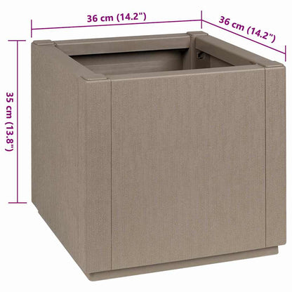 vidaXL Blumenkiste Hellbraun 36 x 36 x 35 cm Kunststoff