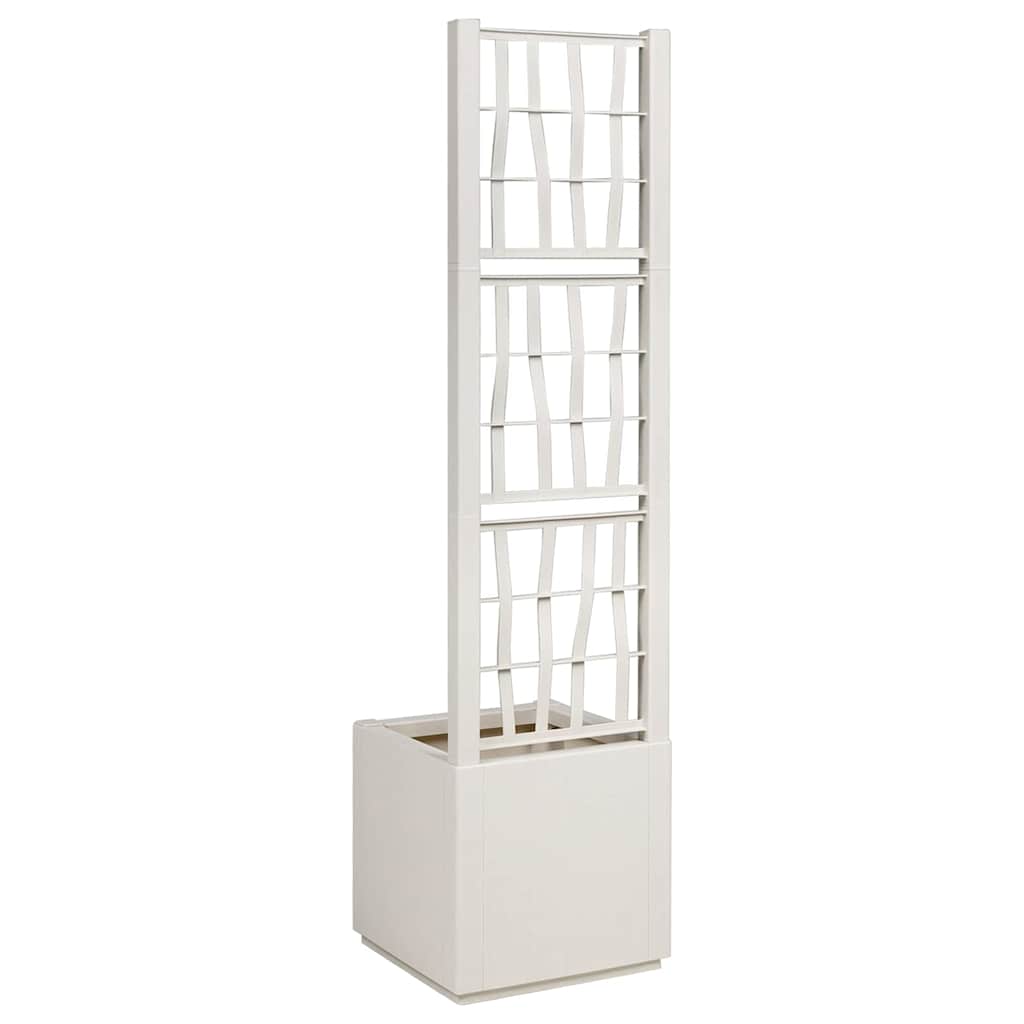 vidaXL Blumenkiste Weiß 36 x 36 x 140 cm Kunststoff