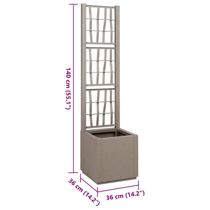 Blumenkiste Hellbraun 36 x 36 x 140 cm Kunststoff