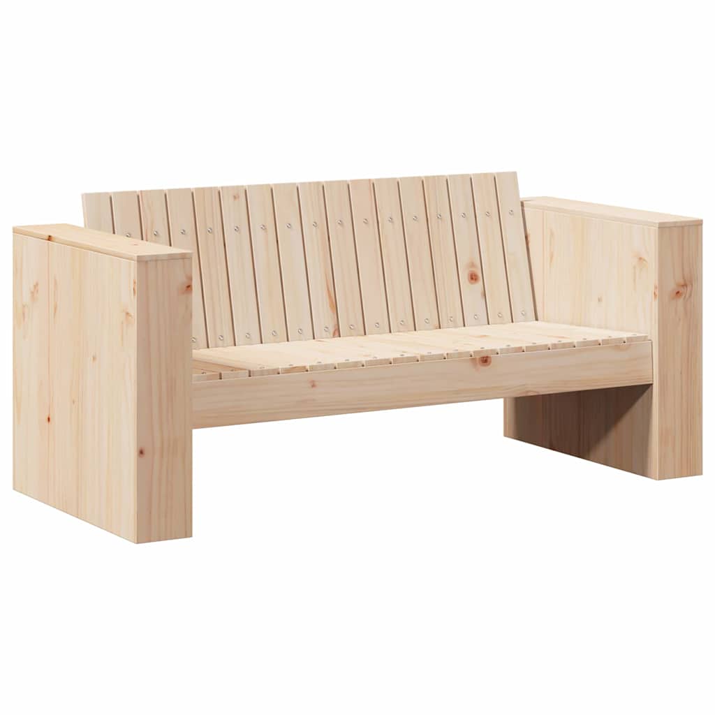 Garten-Sofa Natur 134 x 60 x 62 cm Massives Kiefernholz