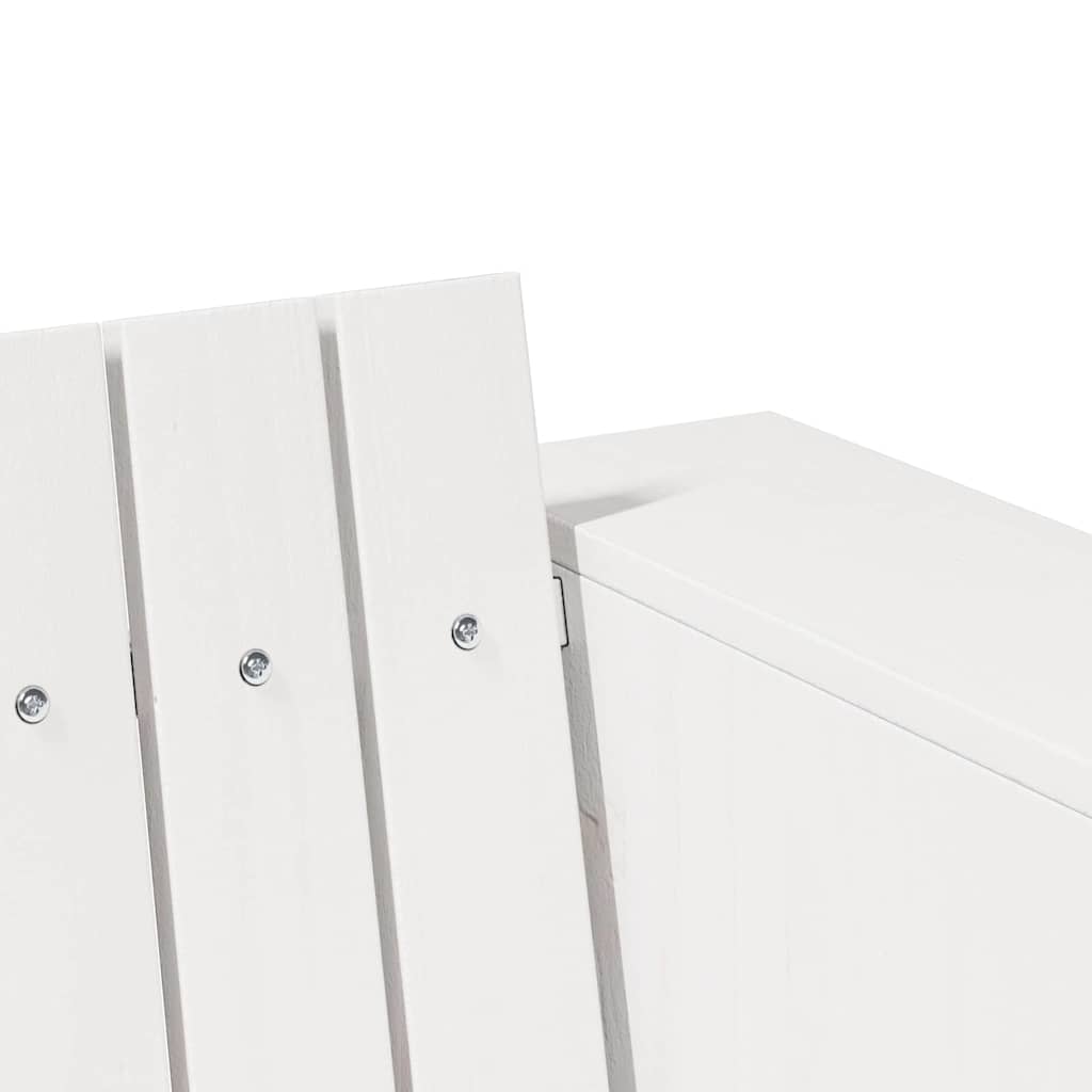 Garten-Sofa Weiß 134 x 60 x 62 cm Massives Kiefernholz